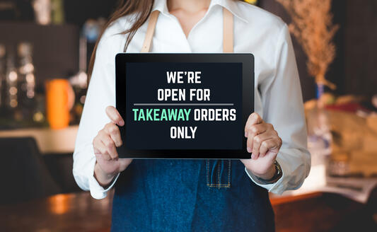 Open for takeout orders sign