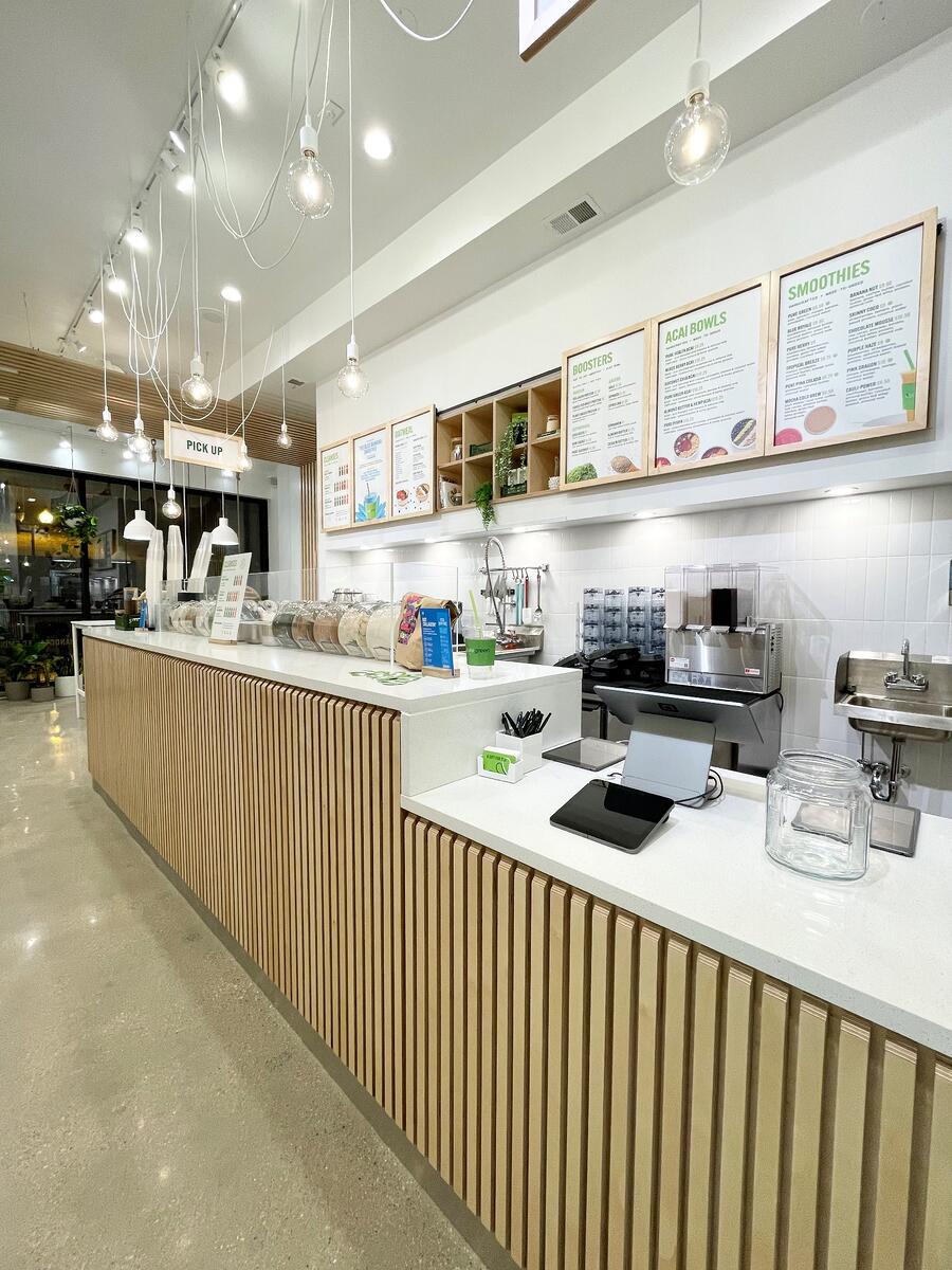 Pure Green interior - order counter